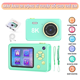Máy ảnh di động kĩ thuật số cho trẻ em, máy ảnh HD 8K, có đèn flash, ghi lại từng khoảnh khắc đáng nhớ - D1636