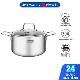 Nồi luộc gà Inox 3 lớp đáy liền Elmich Trimax Classic 28cm 2410OL, Hàng chính hãng, Dùng được mọi loại bếp - JoyMall