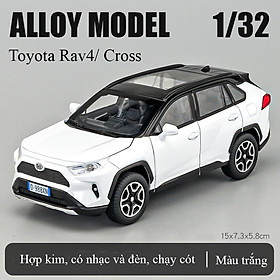 Mô hình xe Toyota Rav4, Cross KAVY bằng hợp kim có nhạc và đèn chạy cót mở được cửa