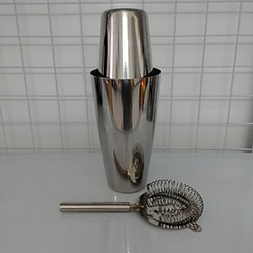 Mua Combo shaker inox 2 mảnh Cocktail Boston và dụng cụ chặn đá inox