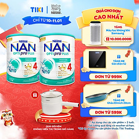 [Tặng Nồi điện đa năng] Bộ 2 lon Sữa bột NAN OPTIPRO PLUS 4 Nestle Bé 2-6 tuổi 1500g/lon Giúp tiêu hóa tốt