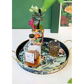 Mua Khay đựng tròn có quai Magrace Paris họa tiết phong cảnh Hàng chính hãng