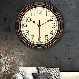 Rustic Hanging Clocks Mute 12inch Round Wall Clock for Dorm Bedroom Home Living Room