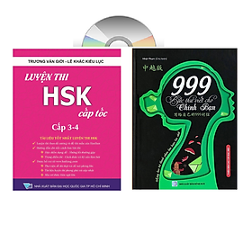 Sách - combo: Luyện thi HSK cấp tốc tập 2 (tương đương HSK 3+4 kèm CD) + 999 bức thư viết cho chính mình song ngữ Trung việt có phiên âm mp3 nghe + DVD tài liệu