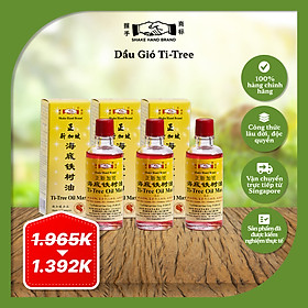 Dầu gió Singapore Shake Hand Ti-Tree chiết xuất cây trà hỗ trợ các vấn đề da như nấm, chàm, vảy nến & mùi hôi chân (46ml x3)