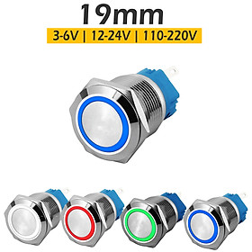 Mua Công tắc Self-Lock 19mm  Nút nhấn tự khóa có đèn LED (3-6V 12-24V 110-220V)  Vỏ Inox chống nước  Chịu nhiệt