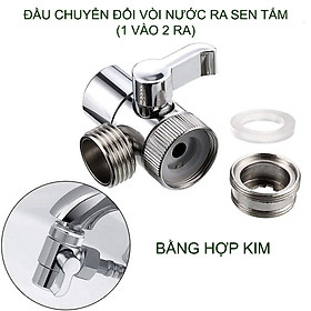 Mua Đầu chuyển đổi vòi nước ra sen tắm  1 đầu vào 2 đầu ra  bằng hợp kim hoặc nhựa tùy chọn