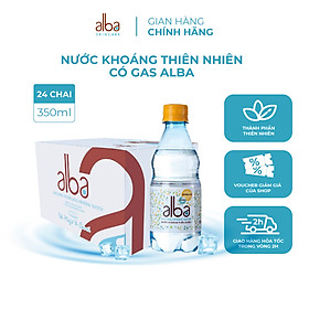 Thùng 24 chai nước khoáng thiên nhiên có ga Alba giàu Canxi Magie tăng sức