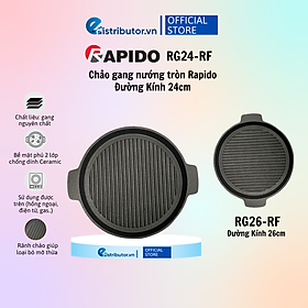 Mua Chảo Gang Nướng Dạng Tròn Rapido RG24-RF/RG26-RF (Đường Kính 24cm-26cm) - Hàng Chính Hãng