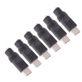 6 Pieces Type-C Male to 5.5x2.1mm Female Plug Converter for Laptop PC