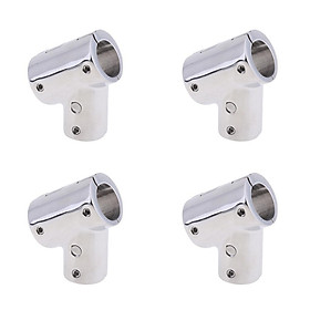 4Pcs 22mm Boat Handrail Fitting 60 Degree Tee 3 Way - 316 Stainless Steel