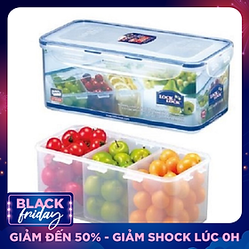 Hộp Bảo Quản Classic Lock&Lock chia 3 Ngăn Có Thể Nhấc Ngăn Rời- HPL848C -3.4L