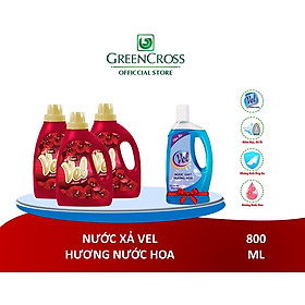 COMBO NƯỚC XẢ VẢI VEL 800ML HƯƠNG NƯỚC HOA