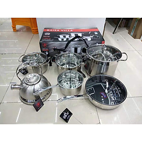 Mua Bộ nồi Inox 6 sản phẩm Kaisa Villa  gồm 4 nồi  1 ấm đun nước và 1 chảo  model KV-6666