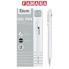 Hộp 12 Bút Gel Bấm Ngòi ST Nét 0.5 mm - Eras E126 - Mực Đen