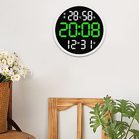 12 inch Digital Wall Clock USB Powered 2 Alarms for Home Bedroom Living Room