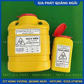 BÌNH HỦY KIM NHỰA 6,8 LÍT & 1,5 LÍT HỘP ĐỰNG KIM AN TOÀN RÁC THẢI Y TẾ