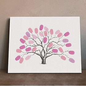Personalised Wedding Fingerprint Thumbprint Tree Guest Sign-in Book