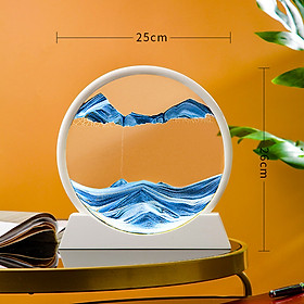Tranh Cát Chảy 3D - Tròn 12inch, tranh thủy tinh nghệ thuật trang trí để bàn, quà tặng decor