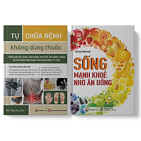 Sách PANDABOOKS Combo 2 cuốn Tự chữa bệnh không dùng thuốc+Sống khoẻ mạnh nhờ ăn uống