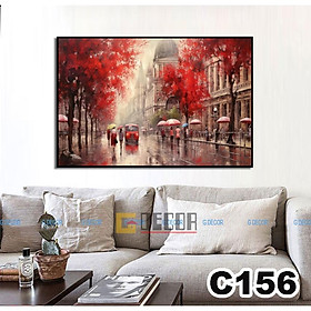 Tranh treo tường canvas 1 bức phong cách hiện đại Bắc Âu, tranh phong cảnh trang trí phòng khách, phòng ngủ, spa C156 - C-156