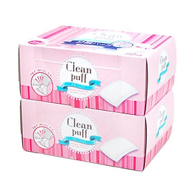 Combo 2 hộp Bông tẩy trang cao cấp Cotton Labo Clean Puff Nhật Bản (80 miếng/hộp x 2)