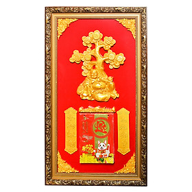 Lịch gỗ phù điêu ông Địa - SK 003