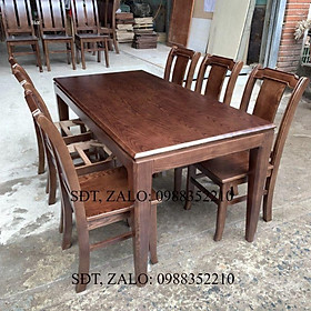 Mua Bộ Bàn Ăn 6 Ghế - Bàn Chân Côn  Táp Cổ  Mặt Gỗ