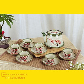 Mua Bộ trà bát tràng dáng chuông men tro cổ gốm Minh An Bát Tràng