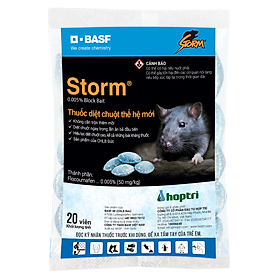 Thuốc diệt chuột Storm 0.005% 1 gói x 20 viên bao bì mới