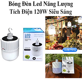 Mua Bóng Đèn Led Năng Lượng Mặt Trời  Tích Điện 120W Siêu Sáng Sạc Pin Có 4 Chế Độ.
