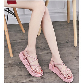 Giày sandal nữ đi mưa đế bánh mỳ siêu bền V248