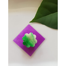 Mặt dây chuyền Mới Đẹp Bông Mai Trái Tim Xanh Lý trắng vân tự nhiên Đá ngọc cẩm thạch thiên nhiên Size 15mm x dầy 3mm Nữ bọc vàng làm mặt dây chuyền, mặt nhẫn đeo đẹp sang lắm lắm ạ