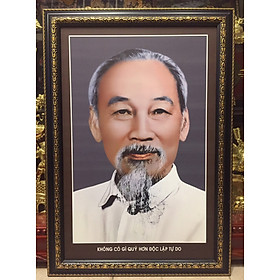  Tranh in ảnh chân dung Chủ tịch Hồ Chí Minh - 48x68cm