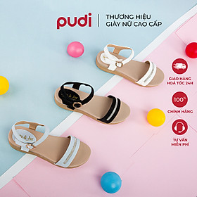 SANDAL NỮ |PUDI| QUAI NGANG ĐÍNH ĐÁ, ĐẾ ĐÚC BỀN BỈ - 9346