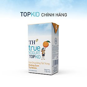 Thùng 48 hộp sữa chua uống tiệt trùng TH true YOGURT TOPKID hương cam tự nhiên 110 ml (110 ml x 48)