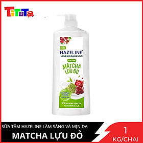 Sữa tắm Hazeline Dưỡng Thể Trắng Sáng & Mịn Da Từ Thiên Nhiên Matcha Lựu Đỏ 1kg