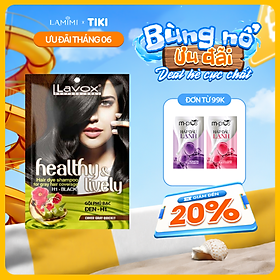 Gói Gội Phủ Bạc Lavox Healthy & Lively 30ml Nâu Đen - Lên Màu Tự Nhiên Tại Nhà Tiện Lợi Lamimi Chính Hãng