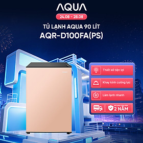 [SẢN PHẨM MỚI 2025] Tủ lạnh mini Aqua 90 lít AQR-D100FA(PS) - Màu hồng nhạt - Freeship toàn quốc - Có hỗ trợ đổi qua be - Hàng chính hãng