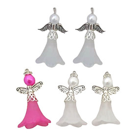 5Pcs Angel Pendants Charms with Hole for Jewelry Making Findings Earring