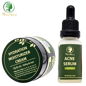 Bộ Trị Mụn Cứng Đầu Và Dưỡng Da Mụn Hiệu Quả Wonmom (1 Serum Mụn + 1 Kem Cấp Ẩm)