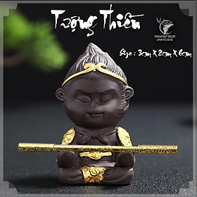 Mua Tượng Tôn Ngộ Không Size Mini 6cm   Tượng Tôn Ngộ Không Bái Thiền Bằng Gốm