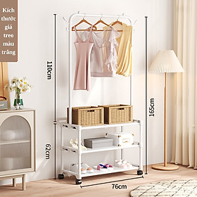 Mua Giá treo quần áo 3 tầng 76cm có bánh xe các loại khung kim loại nhập khẩu (NC26)