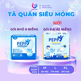 Tã/Bỉm Quần Người Lớn, Người Già Peppy Siêu Mỏng, Siêu Thấm, Kháng Khuẩn size M/L (40 Miếng)