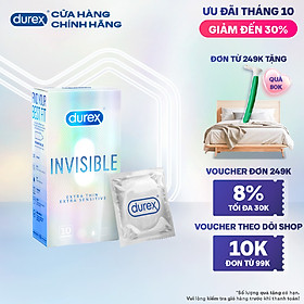 Bao cao su Durex Invisible Extra Thin Extra Sensitive 1 Hộp 10 Bao