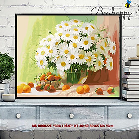Mua Tranh số hóa tự tô màu hoa BEE HAPPY bình hoa cúc trắng BH0022E
