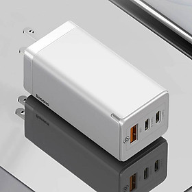 Adapter củ cóc sạc nhanh 65W đa năng 1 cổng sạc USB và 2 PD Type-C hiệu Baseus Mini GaN Travel chuẩn sạc nhanh PD 3.0 & QC 4.0 - Hàng nhập khẩu