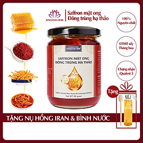 Saffron mật ong đông trùng hạ thảo Kingdom thượng hạng hộp 312g tặng bình