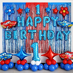 Set Bóng Trang Trí Sinh Nhật Chủ Đề Ô Tô MacQueen Cho Bé