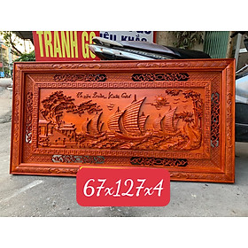 Mua Tranh treo tường trạm khắc thuận buồm xuôi gió bằng gỗ hương đỏ kt 67×127×4cm